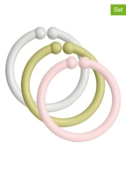 BIBS 3er-Set: Spielringe In Rosa/ Grau/ Grün