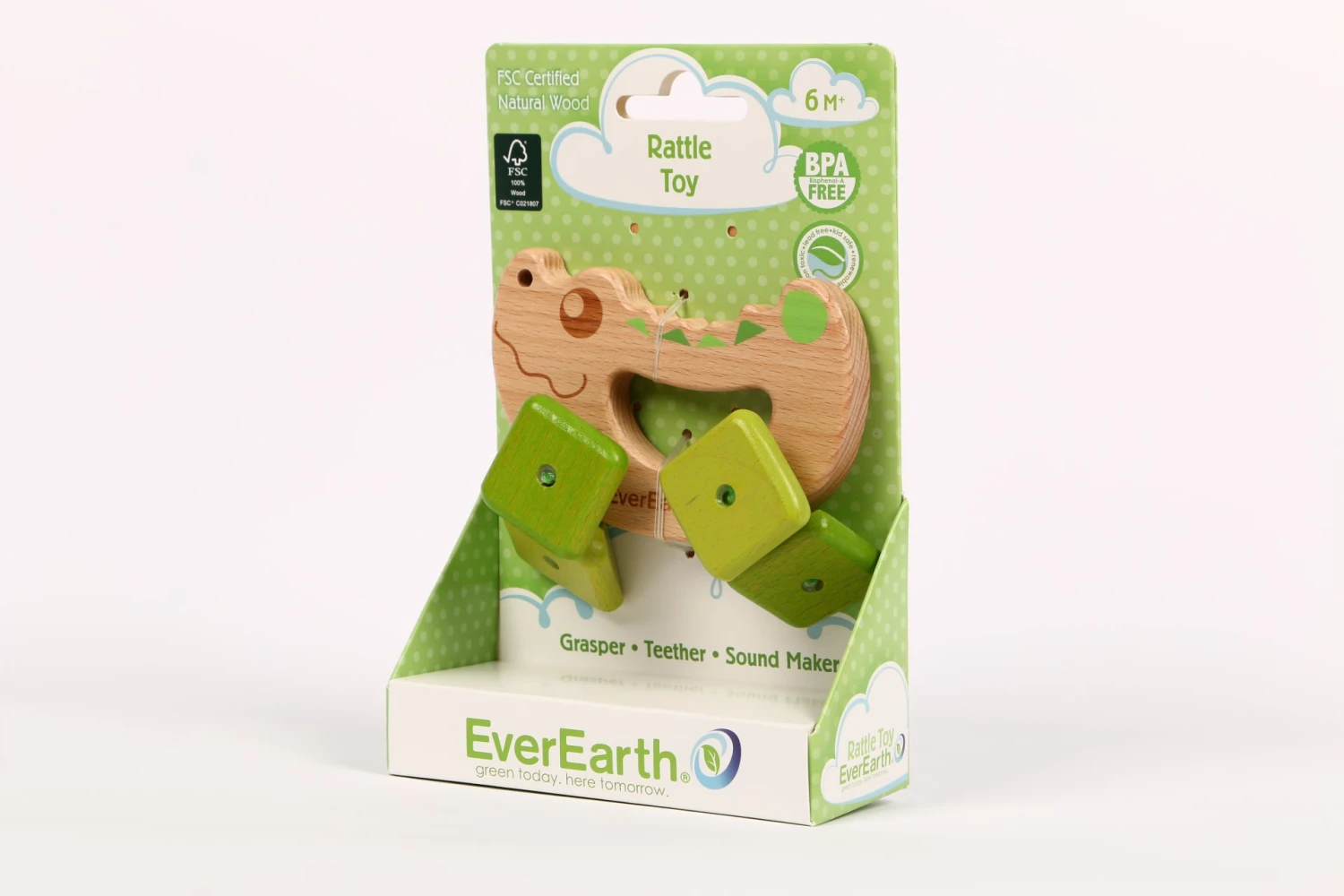 EverEarth Rassel-Spielzeug Krokodil 2 EverEarth Rassel-Spielzeug Krokodil – Bild 2