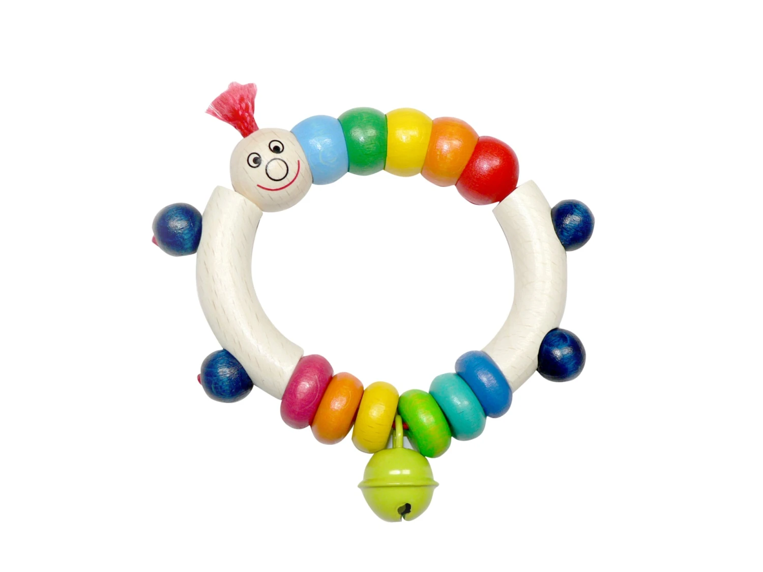 Holzrassel "Wurm Theo" In Bunt 1 Holzrassel "Wurm Theo" In Bunt