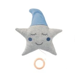 Spieluhr "Stern" In Blau-Grau