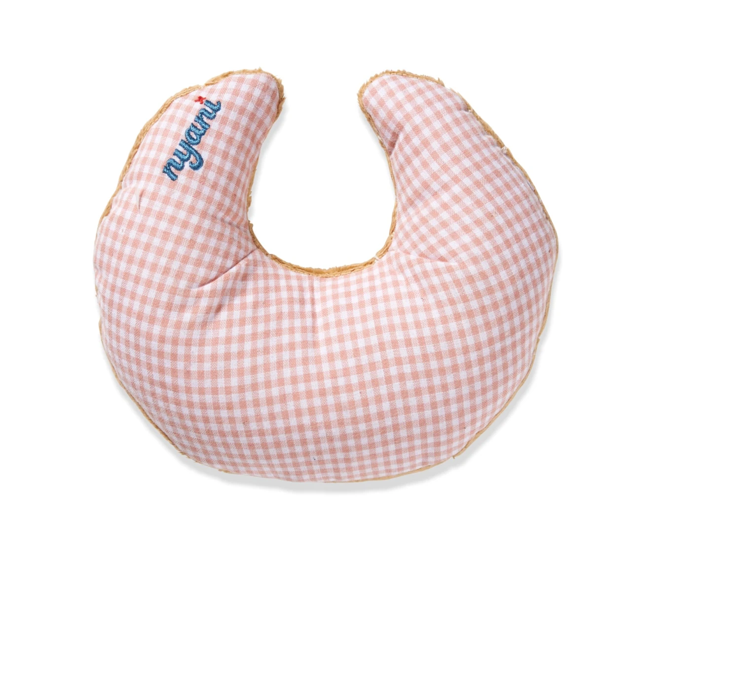 Plüsch "CROISSANT KNISTER" In Rosa Kariert 2 Plüsch "CROISSANT KNISTER" In Rosa Kariert – Bild 2