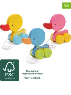 Small Foot 3er-Set: Nachziehtiere "Li, Lu & La" - Ab 12 Monaten